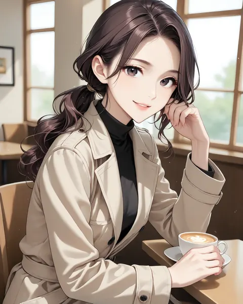 Seoyeon relaxing in a café